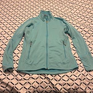 Patagonia large zip up sweater blue